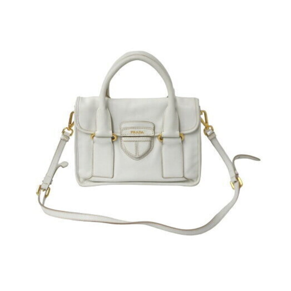 Prada handbag shoulder strap triangular logo plat… - image 1